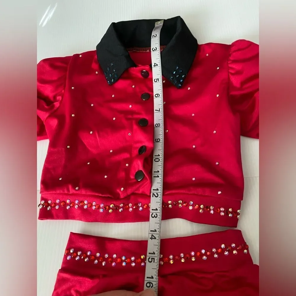 Kelle dance costume solo custom 2 piece red DANCE FRESH 2858 jazz MC child